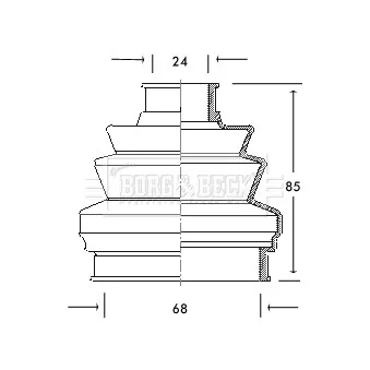 Joint-soufflet, arbre de commande BORG & BECK BCB2042