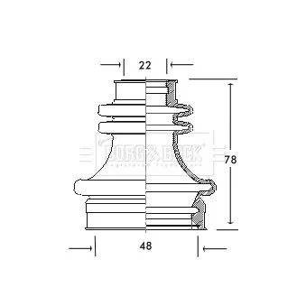 Joint-soufflet, arbre de commande BORG & BECK BCB2043