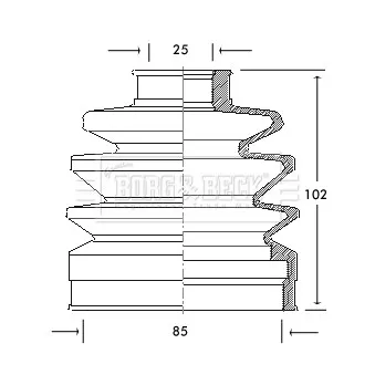 Joint-soufflet, arbre de commande BORG & BECK BCB2055