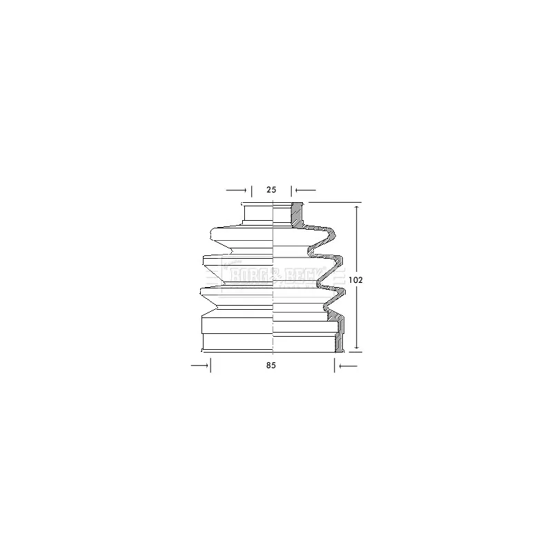 Joint-soufflet, arbre de commande BORG & BECK BCB2055