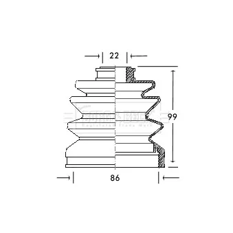 Joint-soufflet, arbre de commande BORG & BECK BCB2062