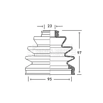 Joint-soufflet, arbre de commande BORG & BECK BCB2063