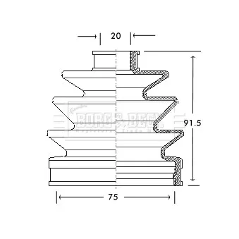 Joint-soufflet, arbre de commande BORG & BECK BCB2067