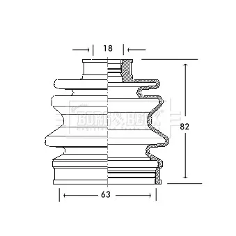 Joint-soufflet, arbre de commande BORG & BECK BCB2076