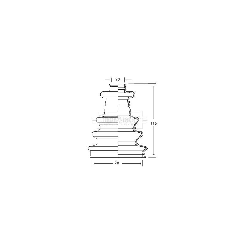 Joint-soufflet, arbre de commande BORG & BECK BCB2080