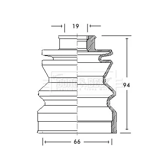 Joint-soufflet, arbre de commande BORG & BECK BCB2103