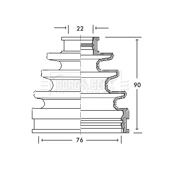 Joint-soufflet, arbre de commande BORG & BECK BCB2107