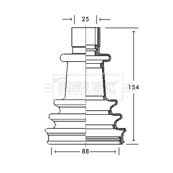 Joint-soufflet, arbre de commande BORG & BECK BCB2115