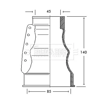 Joint-soufflet, arbre de commande BORG & BECK BCB2122