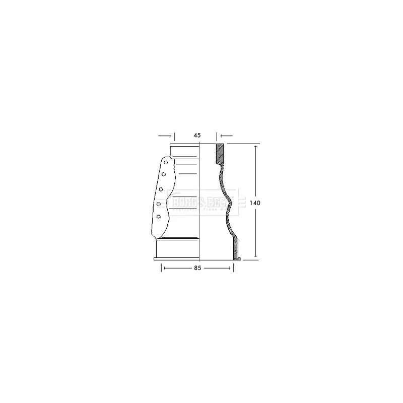 Joint-soufflet, arbre de commande BORG & BECK BCB2122