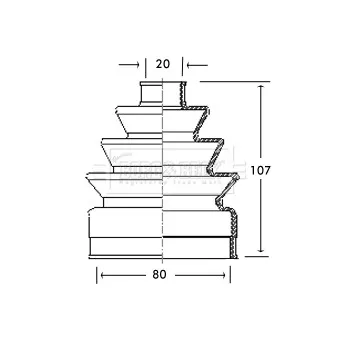 Joint-soufflet, arbre de commande BORG & BECK BCB2131