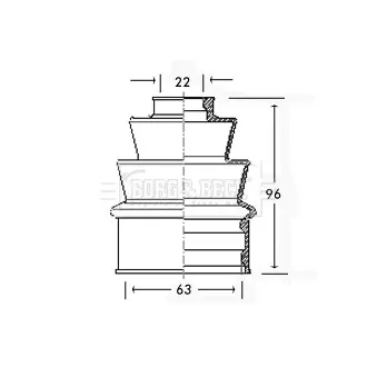 Joint-soufflet, arbre de commande BORG & BECK BCB2197