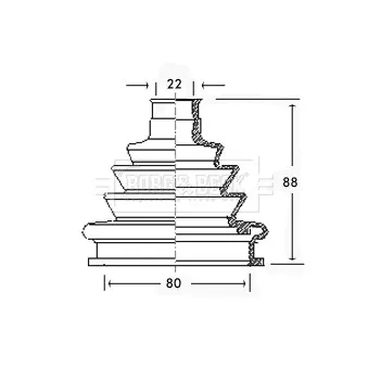 Joint-soufflet, arbre de commande BORG & BECK BCB2219