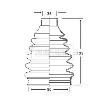 Joint-soufflet, arbre de commande BORG & BECK BCB2224