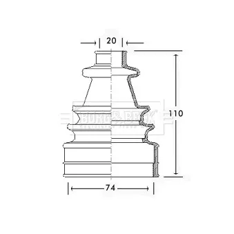 Joint-soufflet, arbre de commande BORG & BECK BCB2230