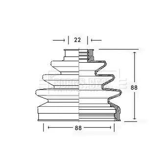 Joint-soufflet, arbre de commande BORG & BECK BCB2232