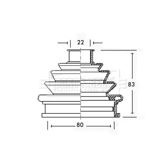 Joint-soufflet, arbre de commande BORG & BECK BCB2239