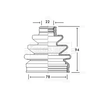 Joint-soufflet, arbre de commande BORG & BECK BCB2246