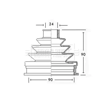 Joint-soufflet, arbre de commande BORG & BECK BCB2255