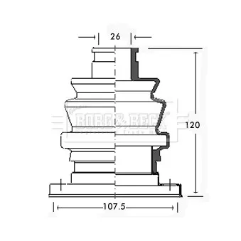 Joint-soufflet, arbre de commande BORG & BECK BCB2275