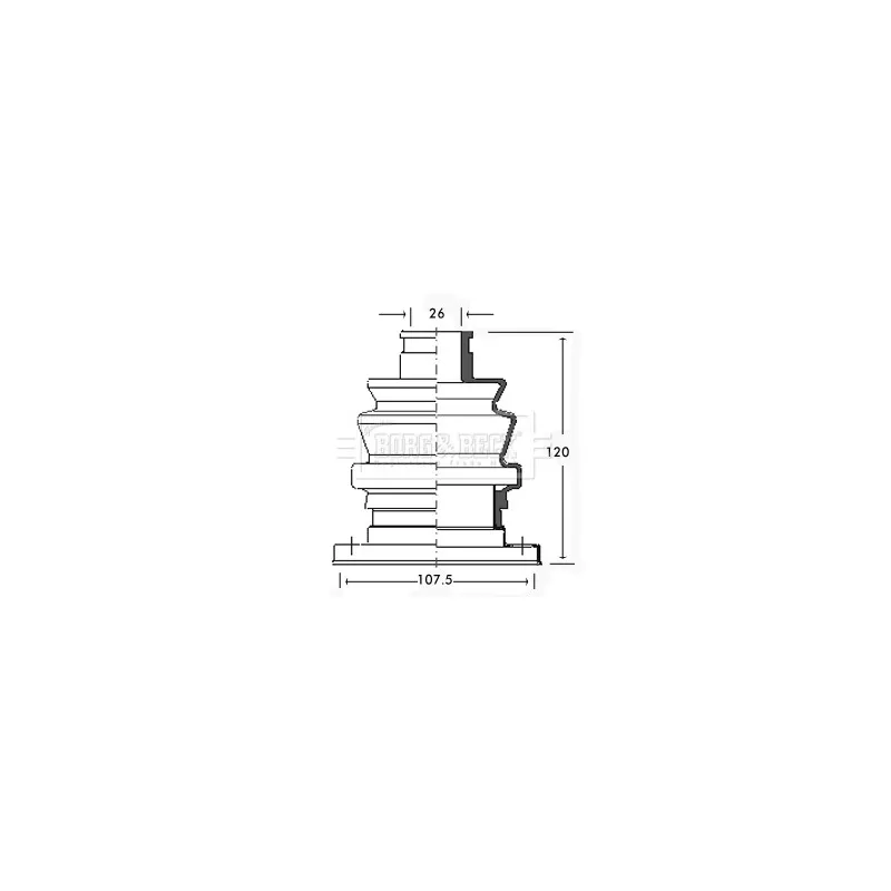 Joint-soufflet, arbre de commande BORG & BECK BCB2275