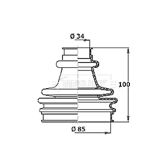 Joint-soufflet, arbre de commande BORG & BECK BCB2280R