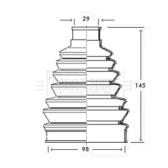 Joint-soufflet, arbre de commande BORG & BECK BCB2284