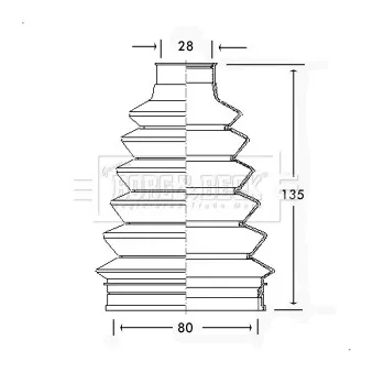 Joint-soufflet, arbre de commande BORG & BECK BCB2296