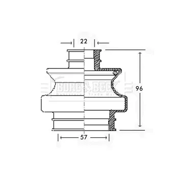 Joint-soufflet, arbre de commande BORG & BECK BCB2305