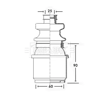 Joint-soufflet, arbre de commande BORG & BECK BCB2307