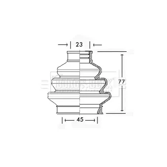 Joint-soufflet, arbre de commande BORG & BECK BCB2309