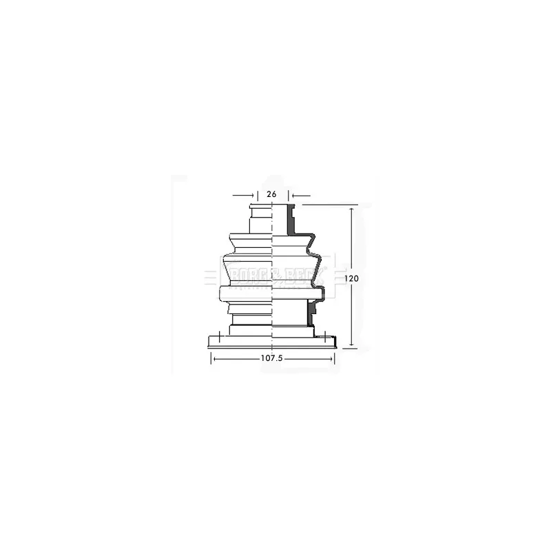 Joint-soufflet, arbre de commande BORG & BECK BCB2311