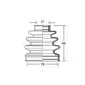 Joint-soufflet, arbre de commande BORG & BECK BCB2315