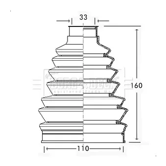 Joint-soufflet, arbre de commande BORG & BECK BCB2324