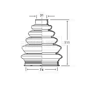 Joint-soufflet, arbre de commande BORG & BECK BCB2327