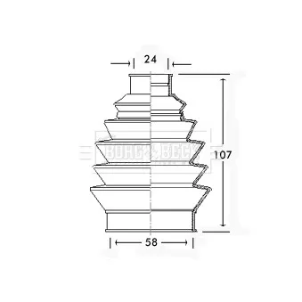 Joint-soufflet, arbre de commande BORG & BECK BCB2329