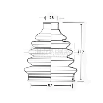 Joint-soufflet, arbre de commande BORG & BECK BCB2331