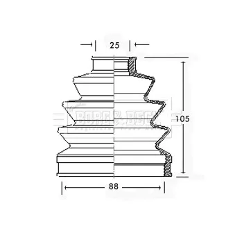 Joint-soufflet, arbre de commande BORG & BECK BCB2332