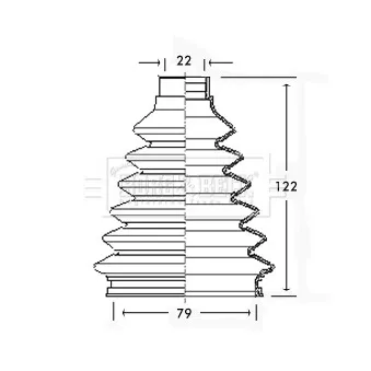 Joint-soufflet, arbre de commande BORG & BECK BCB2338