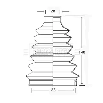 Joint-soufflet, arbre de commande BORG & BECK BCB2339