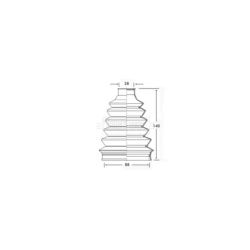 Joint-soufflet, arbre de commande BORG & BECK BCB2339