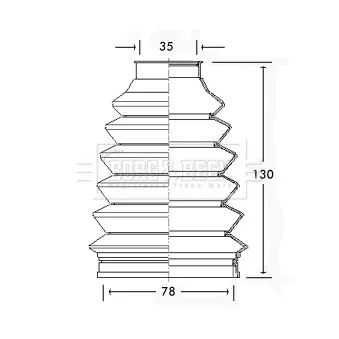 Joint-soufflet, arbre de commande BORG & BECK BCB2340
