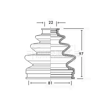 Joint-soufflet, arbre de commande BORG & BECK BCB2341