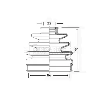 Joint-soufflet, arbre de commande BORG & BECK BCB2342