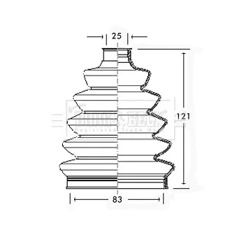 Joint-soufflet, arbre de commande BORG & BECK BCB2343