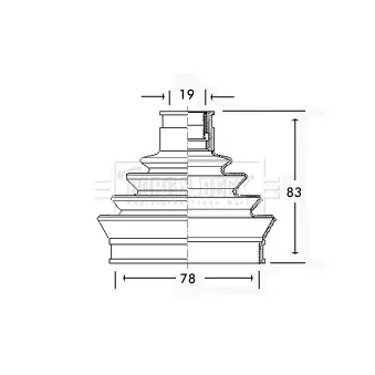 Joint-soufflet, arbre de commande BORG & BECK BCB2344
