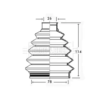 Joint-soufflet, arbre de commande BORG & BECK BCB2347R