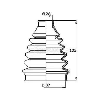 Joint-soufflet, arbre de commande BORG & BECK BCB2360R