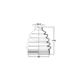 Joint-soufflet, arbre de commande BORG & BECK BCB2363