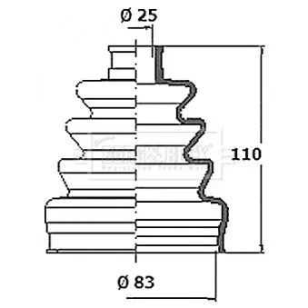 Joint-soufflet, arbre de commande BORG & BECK BCB2363R
